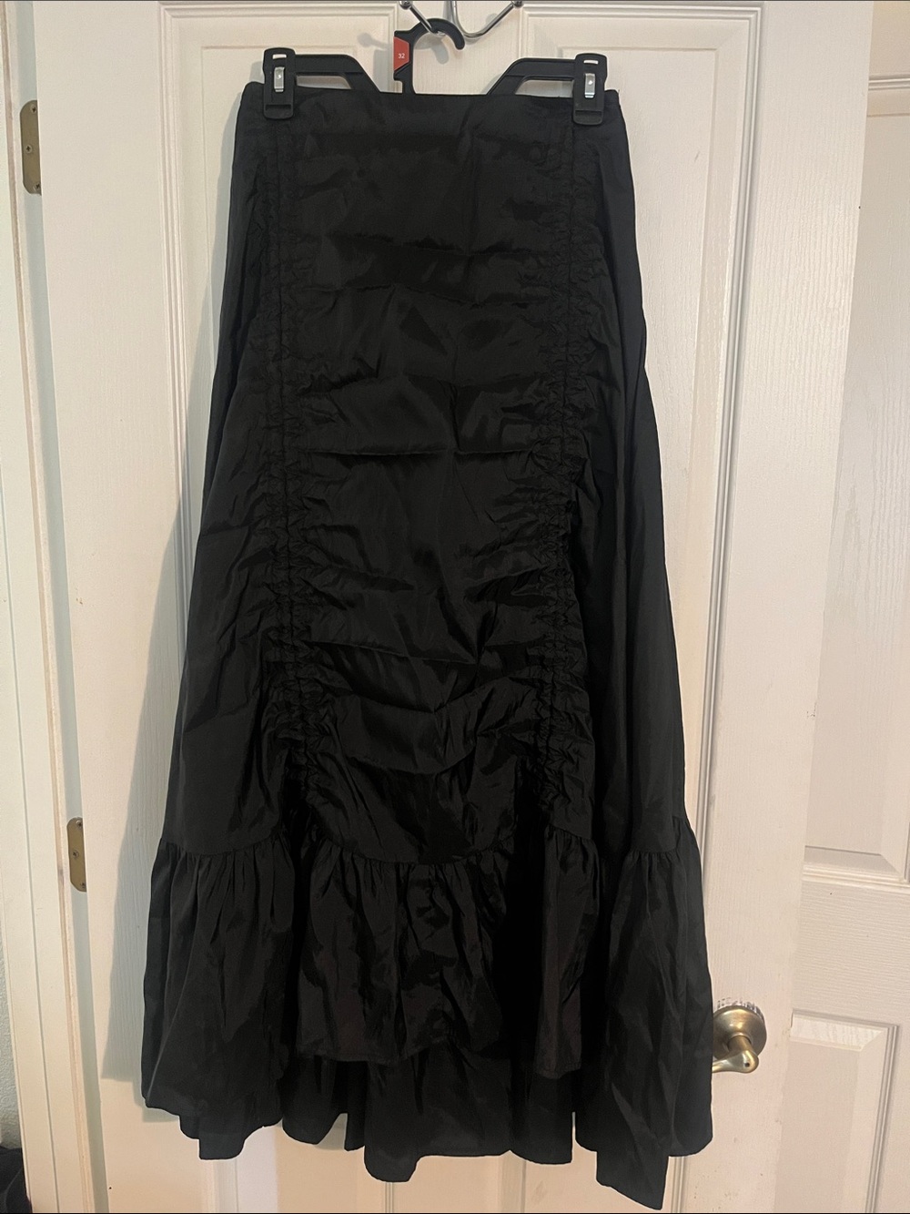Scarlet Darkness Classic Black Maxi Skirt with Gathered Panels Goth punk costume
